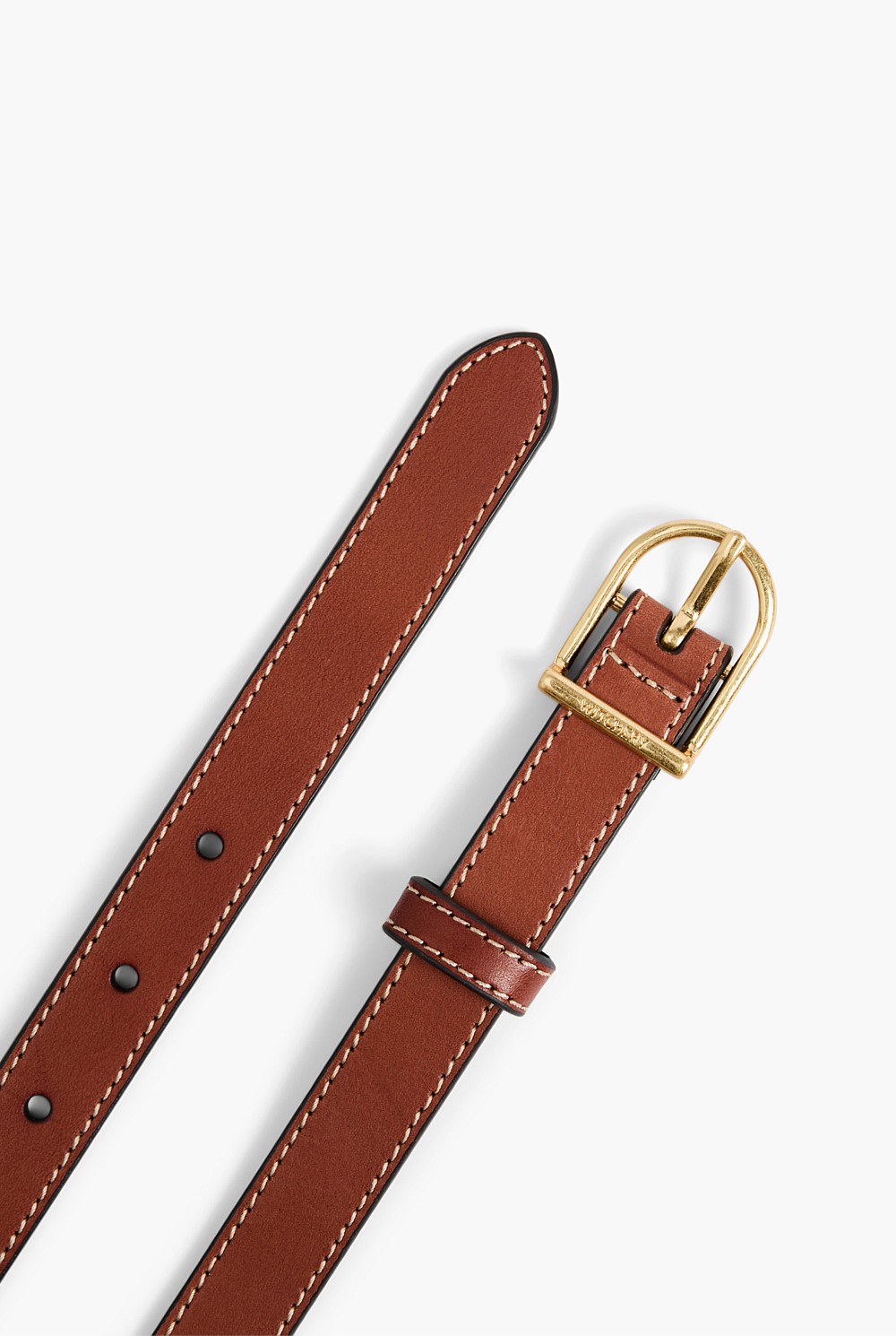 Curved Buckle Slim Belt