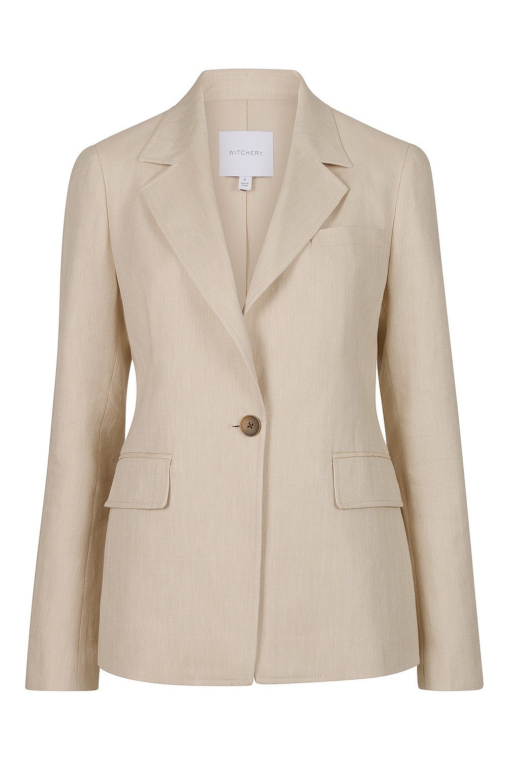 Cotton Linen Single-Breasted Blazer