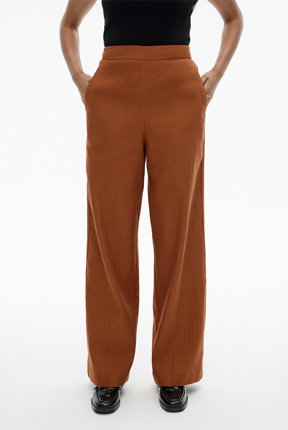 Cotton Linen Pull On Pant