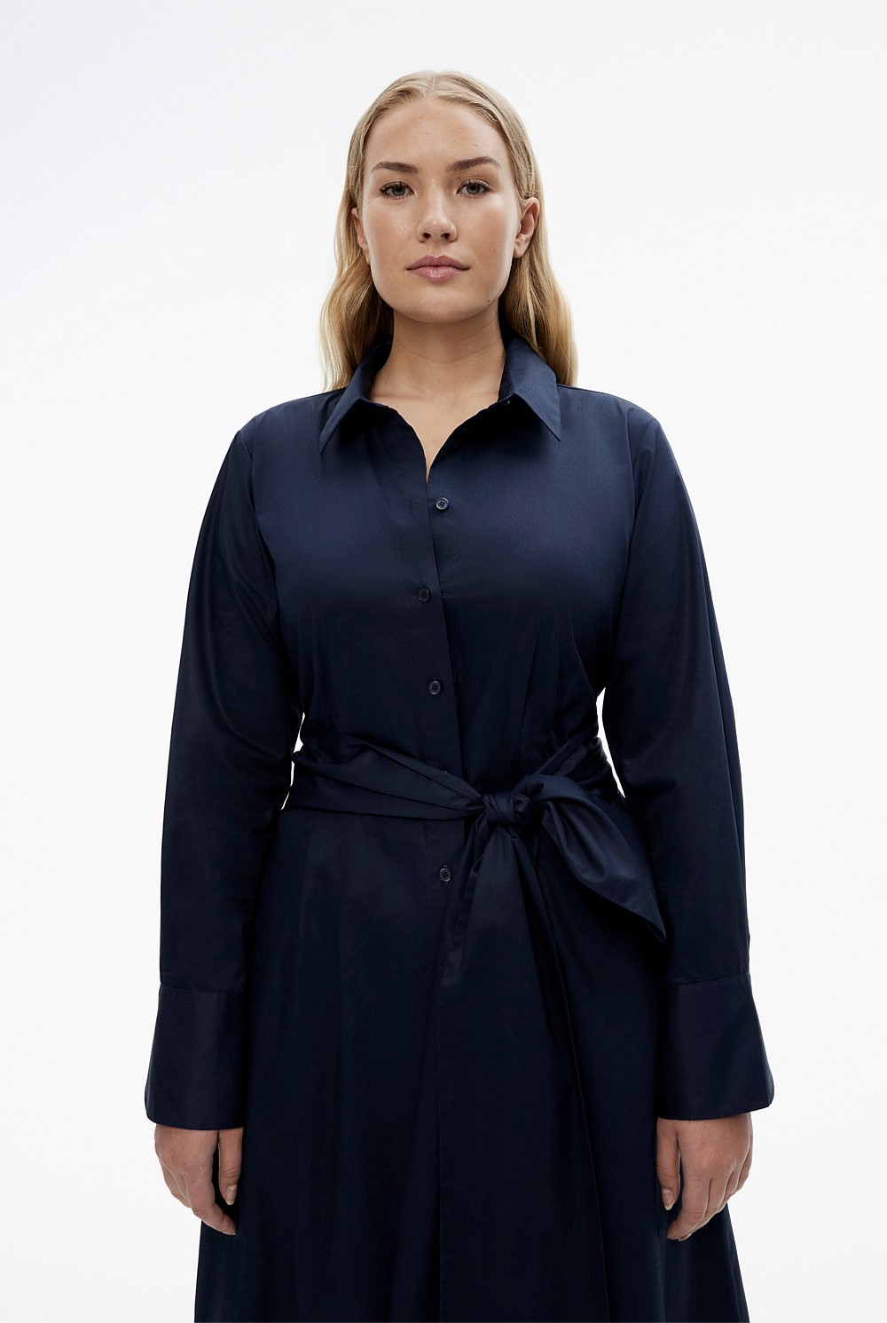 Cotton Sateen Shirt Dress
