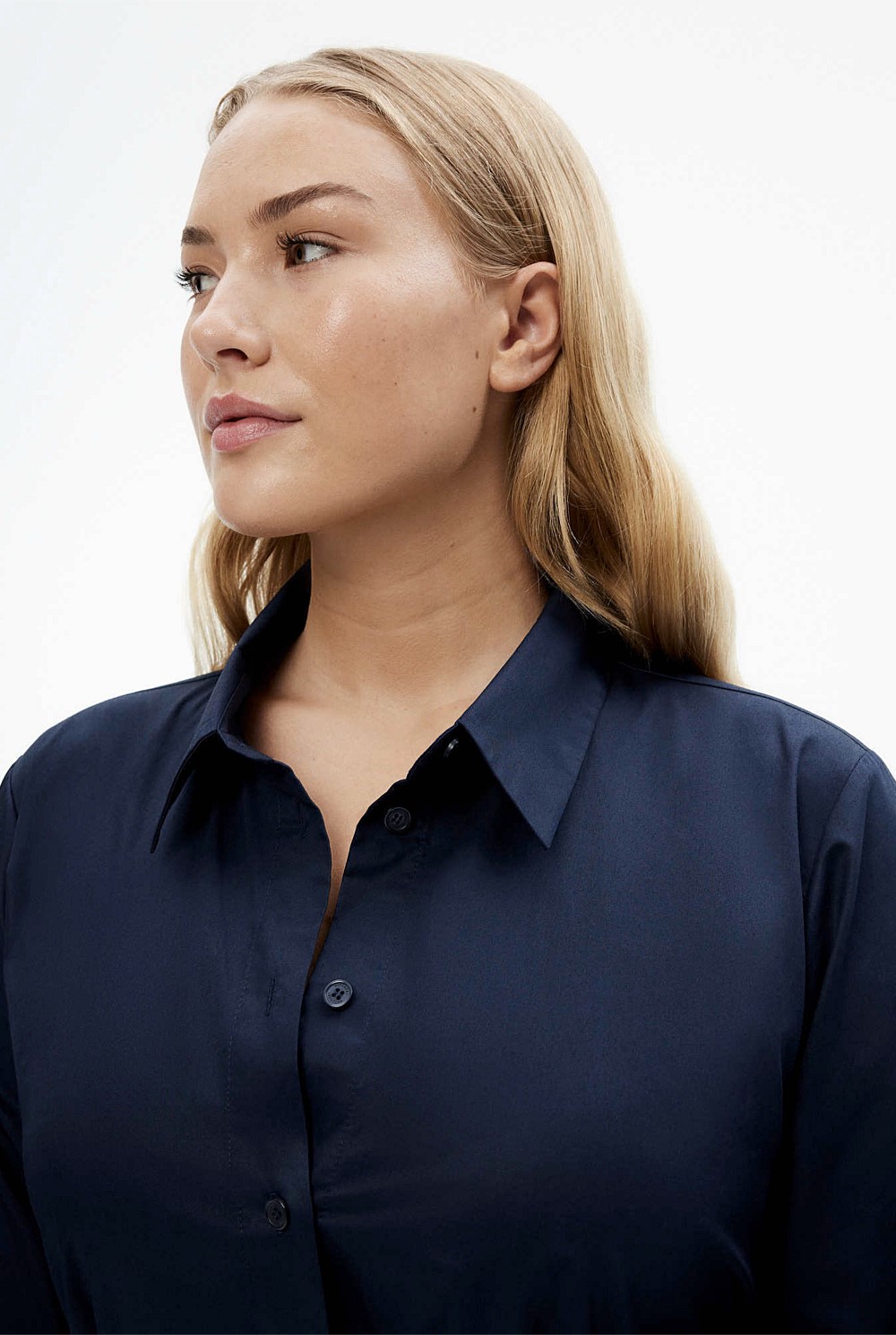 Cotton Sateen Shirt Dress