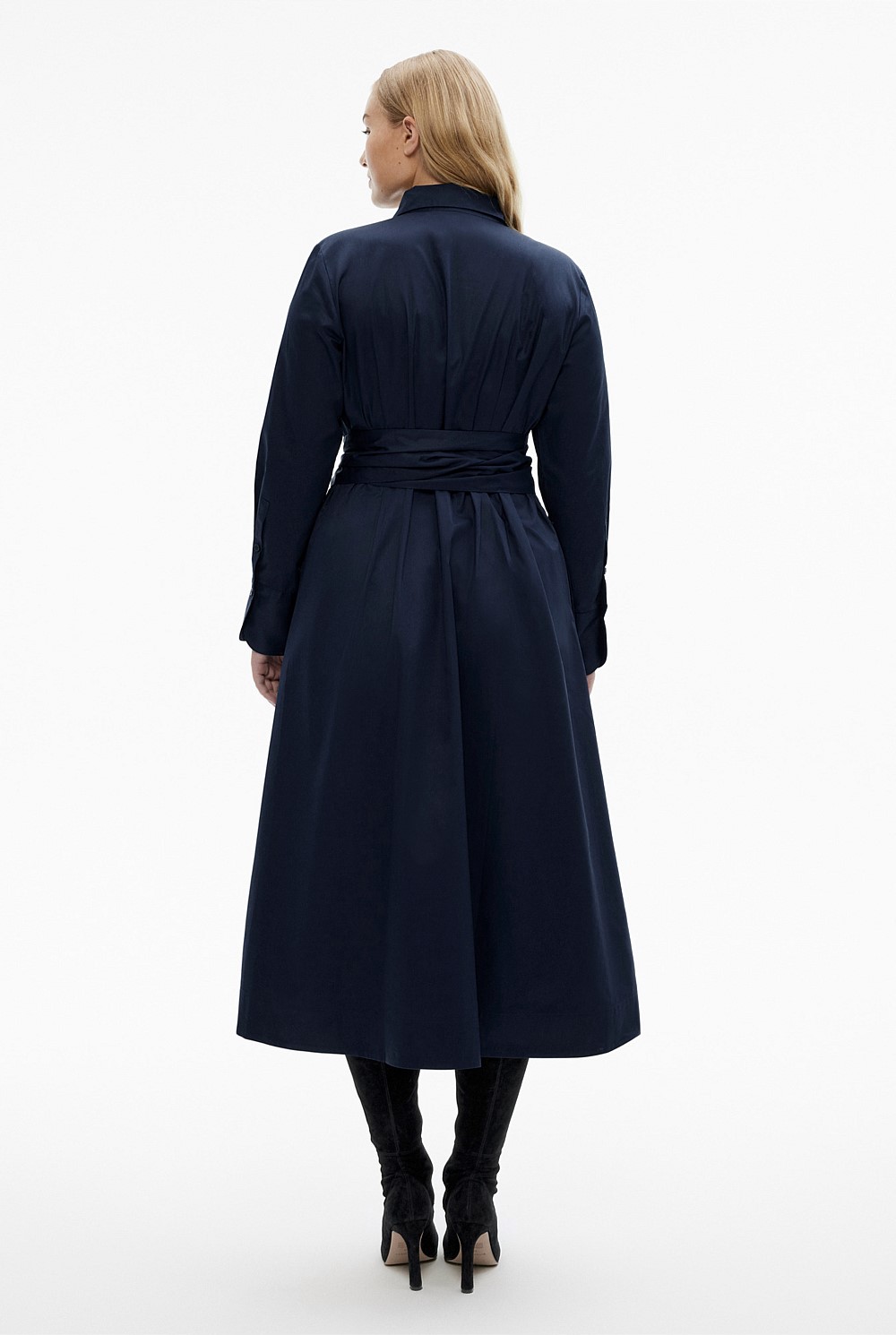Cotton Sateen Shirt Dress