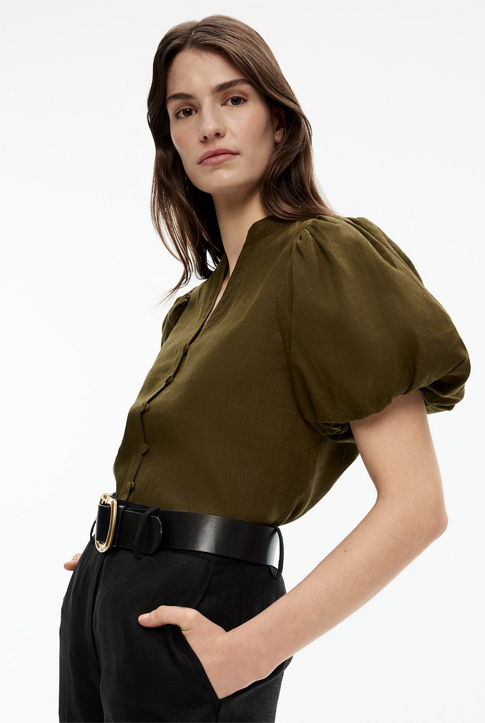 Hemp Puff Sleeve Blouse