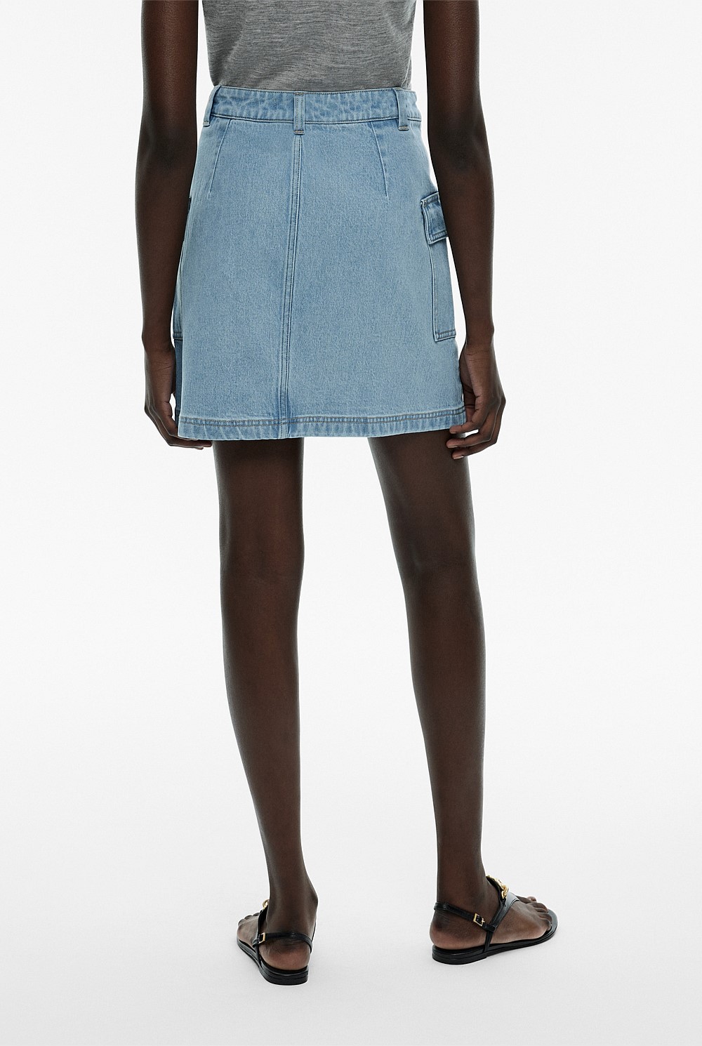 Denim Cargo Skirt