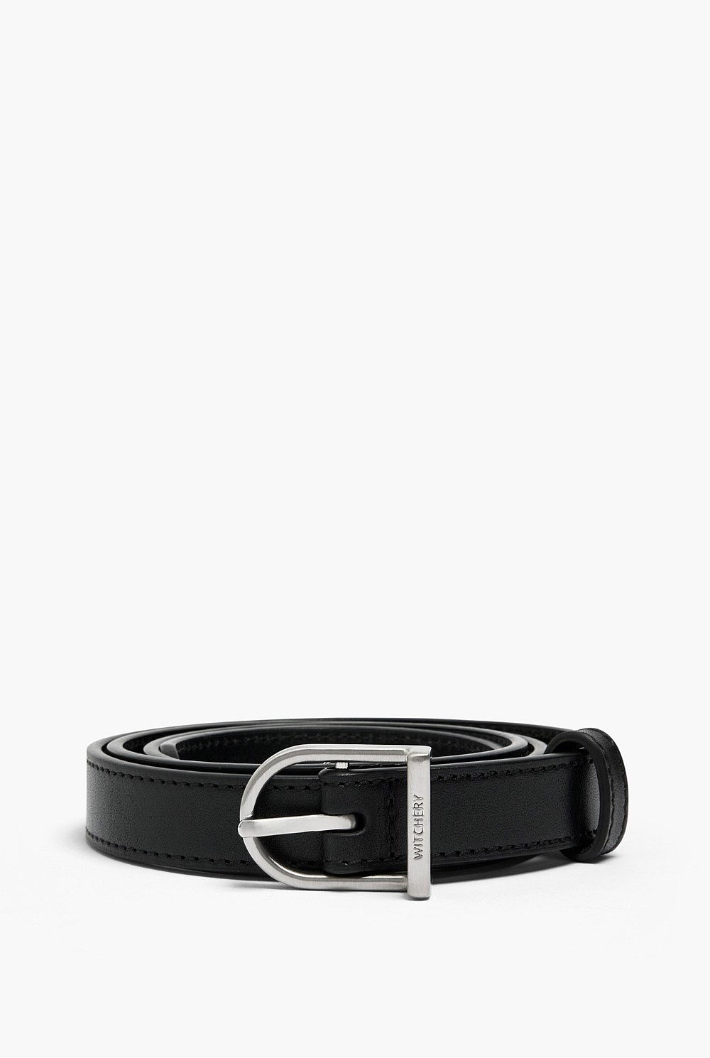 Curved Buckle Slim Belt