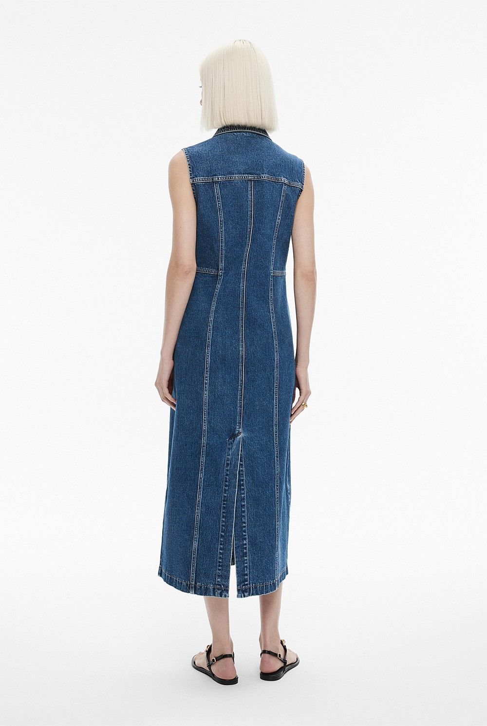 Denim Sleeveless Longline Dress