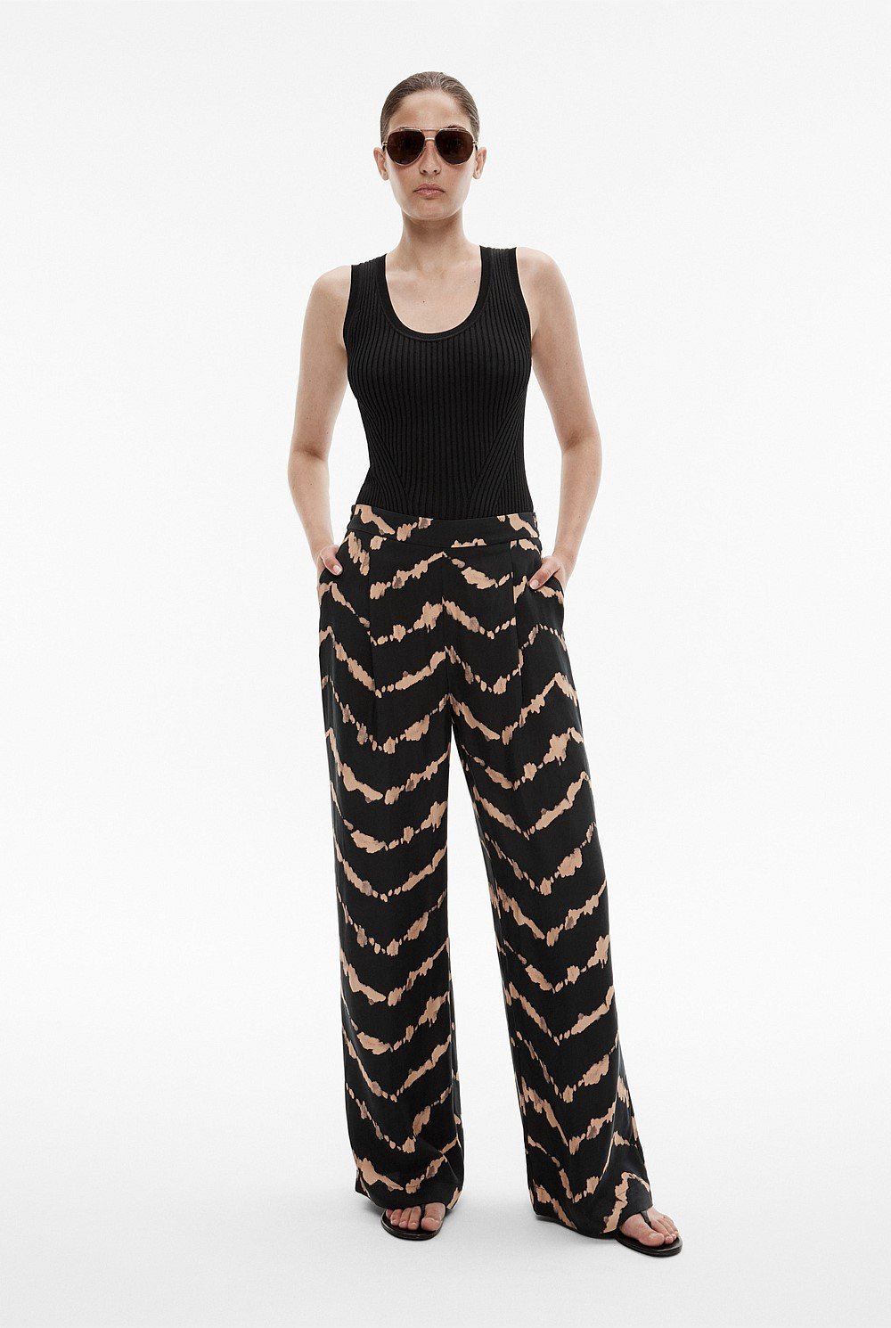 Cupro Print Pull On Pant