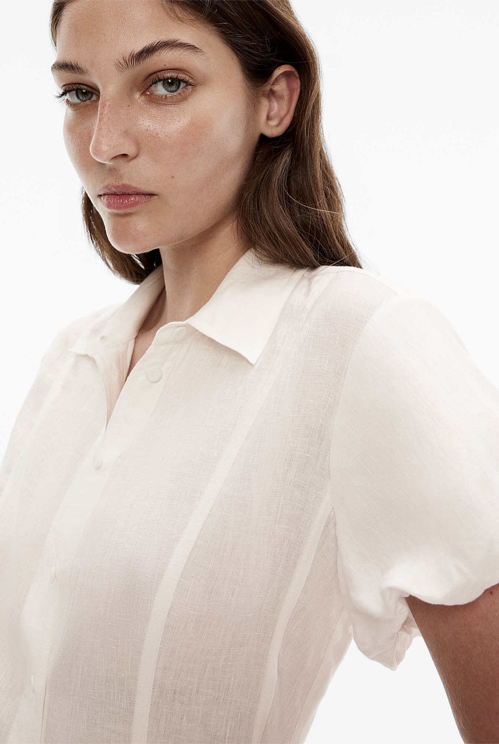 French Linen Seam Detail Blouse