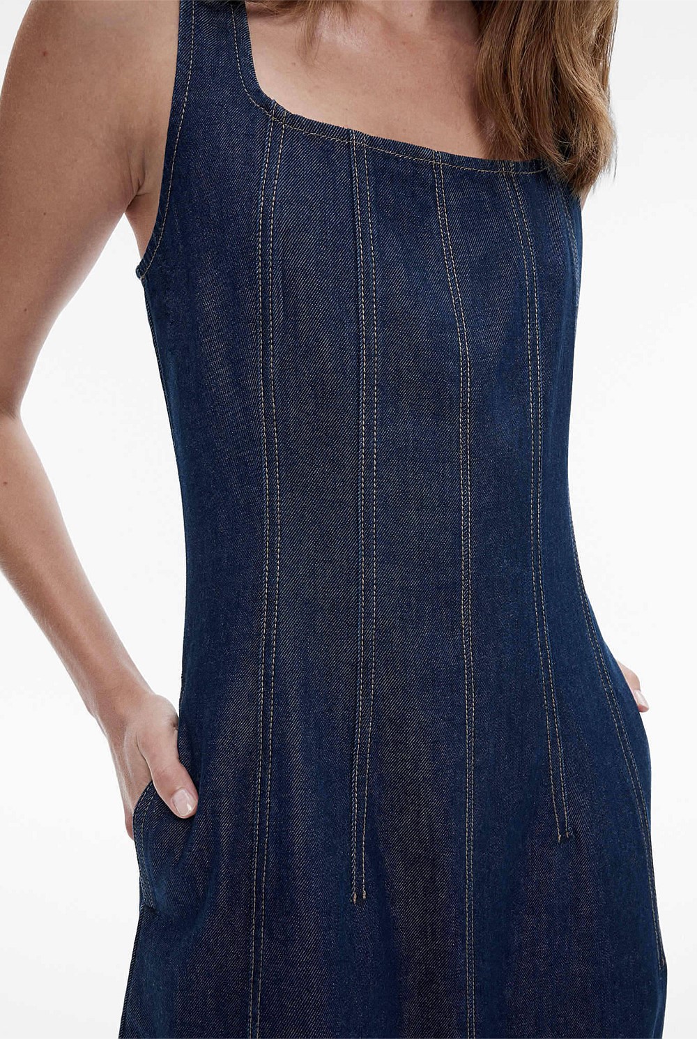 Denim Seam Detail Dress