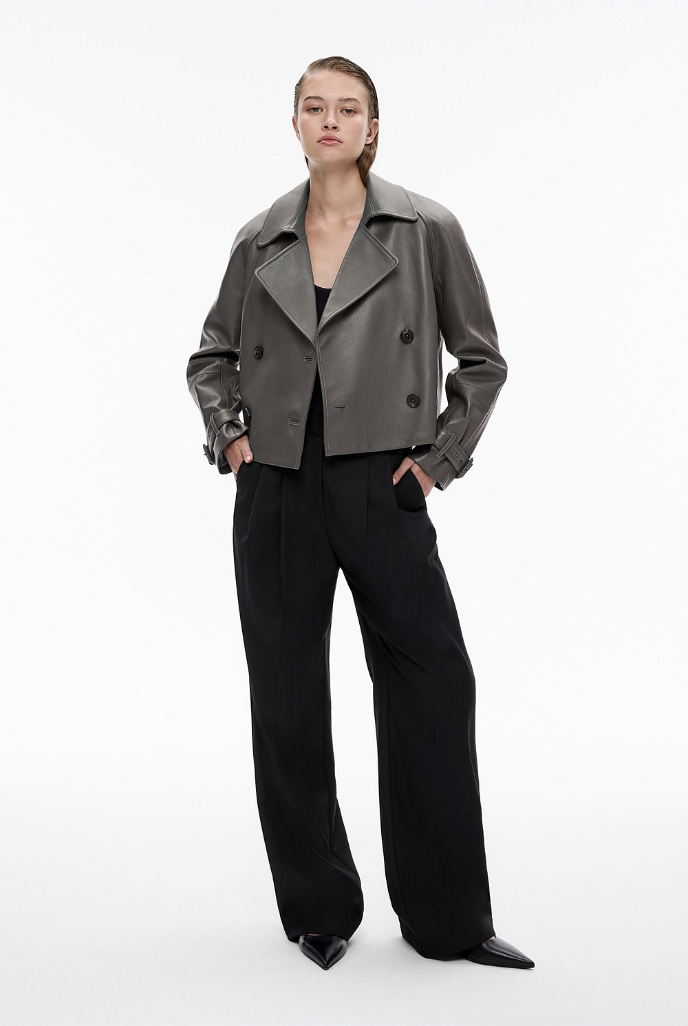 Wool Blend Asymmetric Trouser