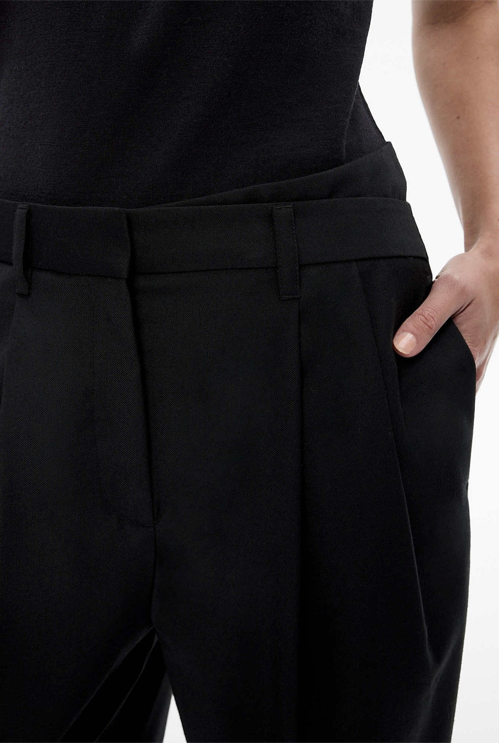 Wool Blend Asymmetric Trouser