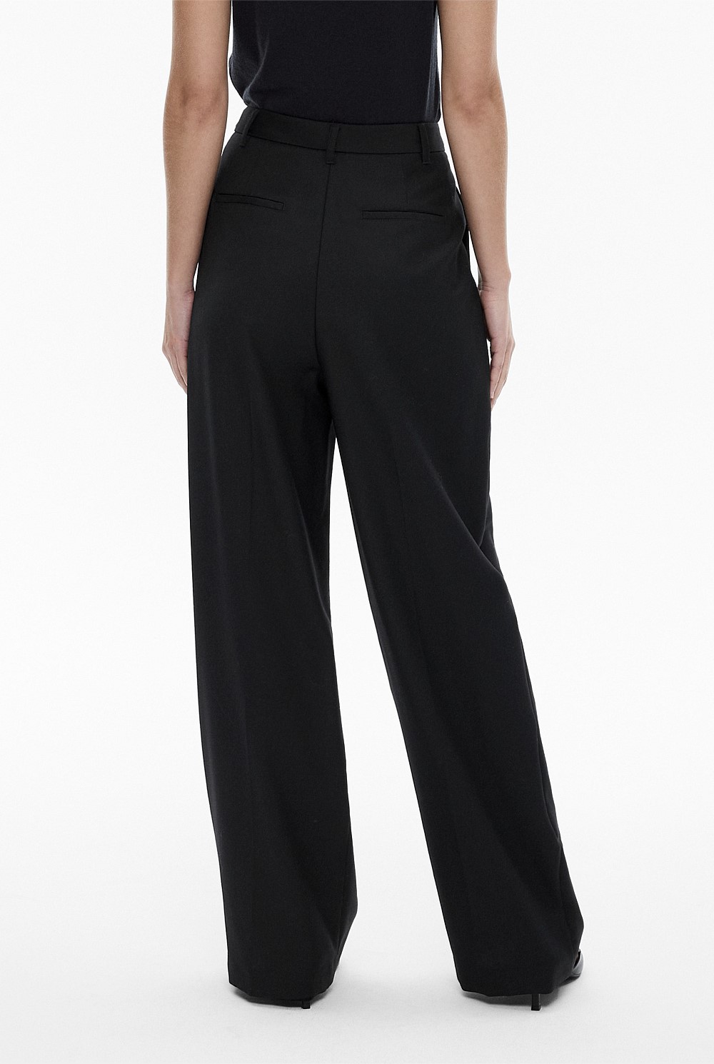 Wool Blend Asymmetric Trouser