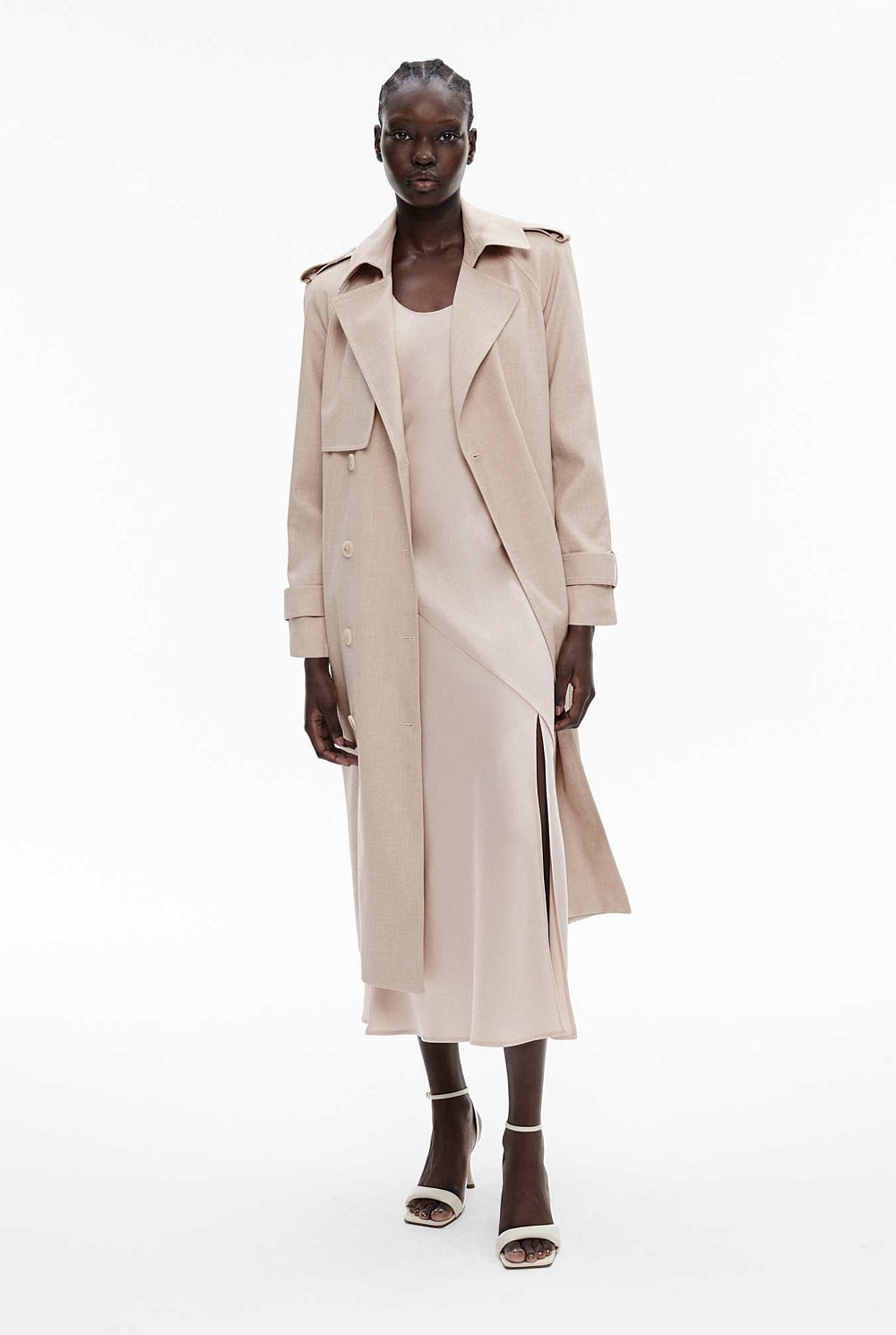 Acetate Blend Slip Dress