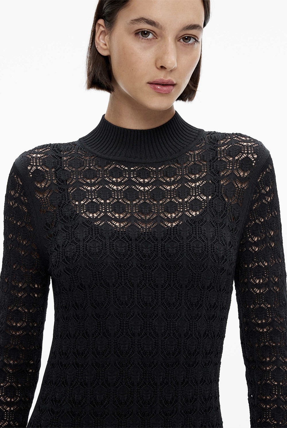 Lace Stitch Knit Dress