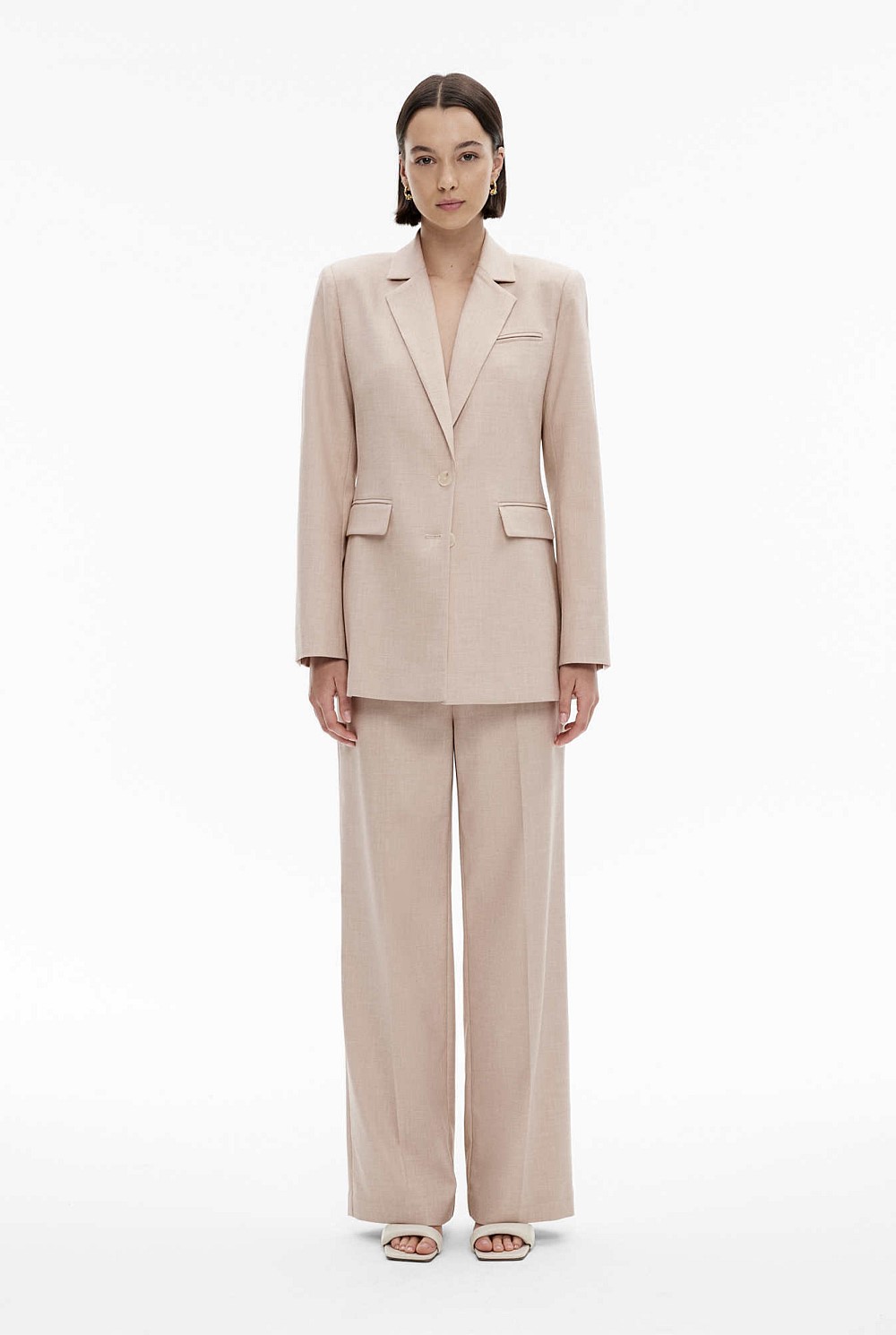 Tailored Yarn Dye Single-Breasted Blazer