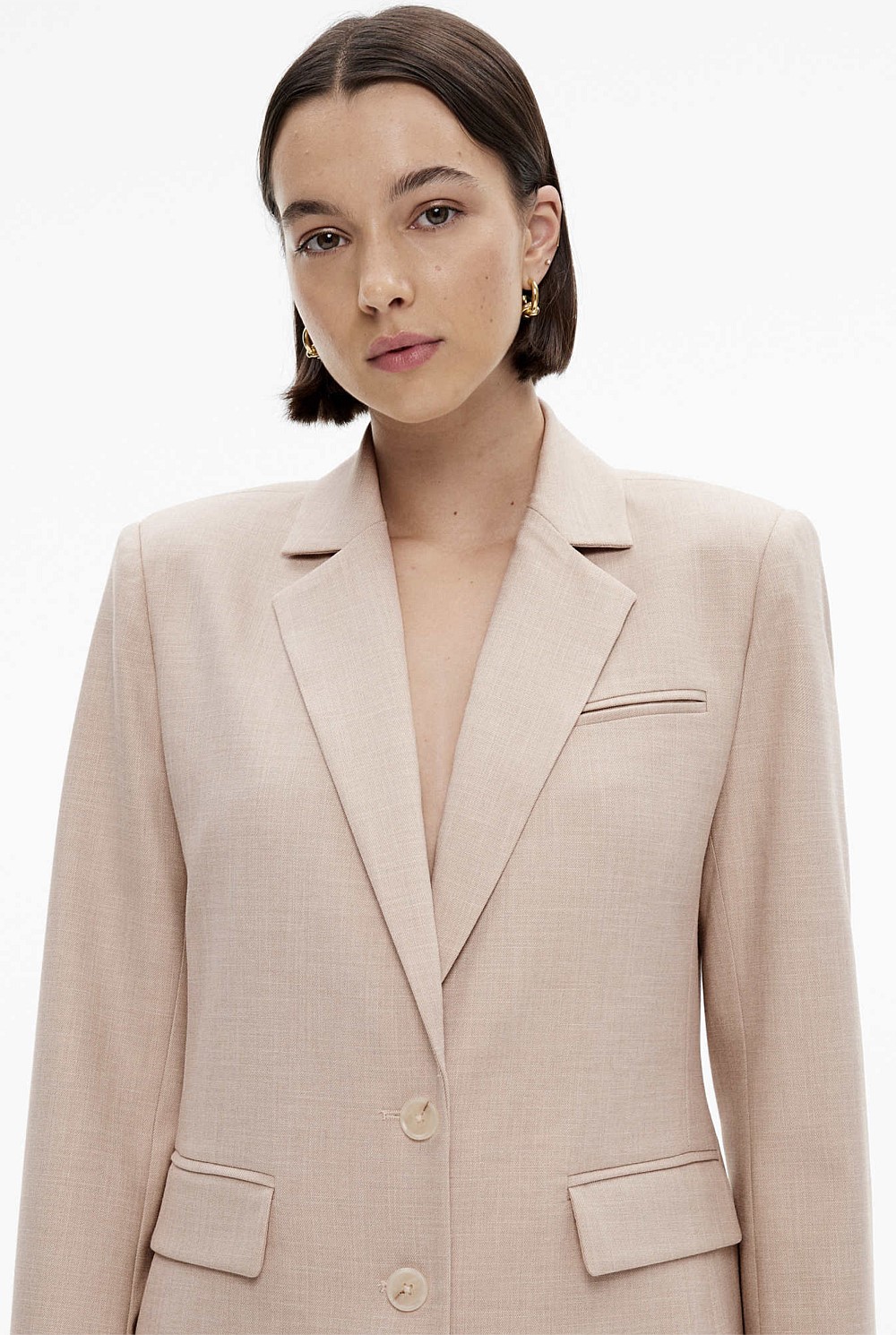 Tailored Yarn Dye Single-Breasted Blazer