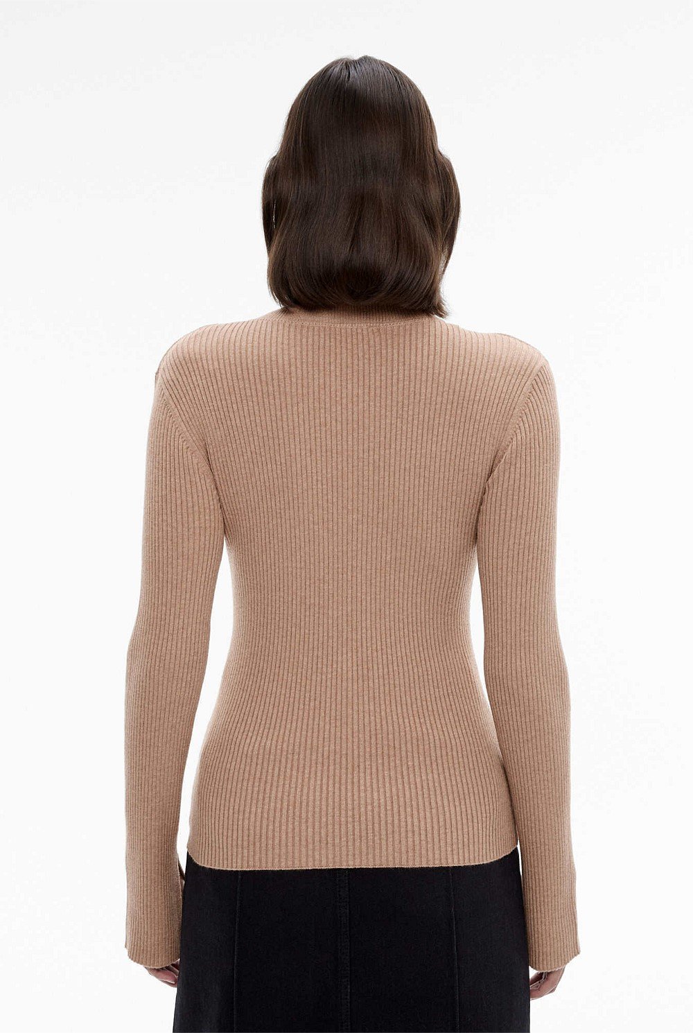 Wool Blend Crew Rib Knit