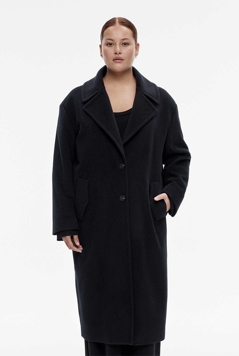 Wool Cashmere Lapel Coat