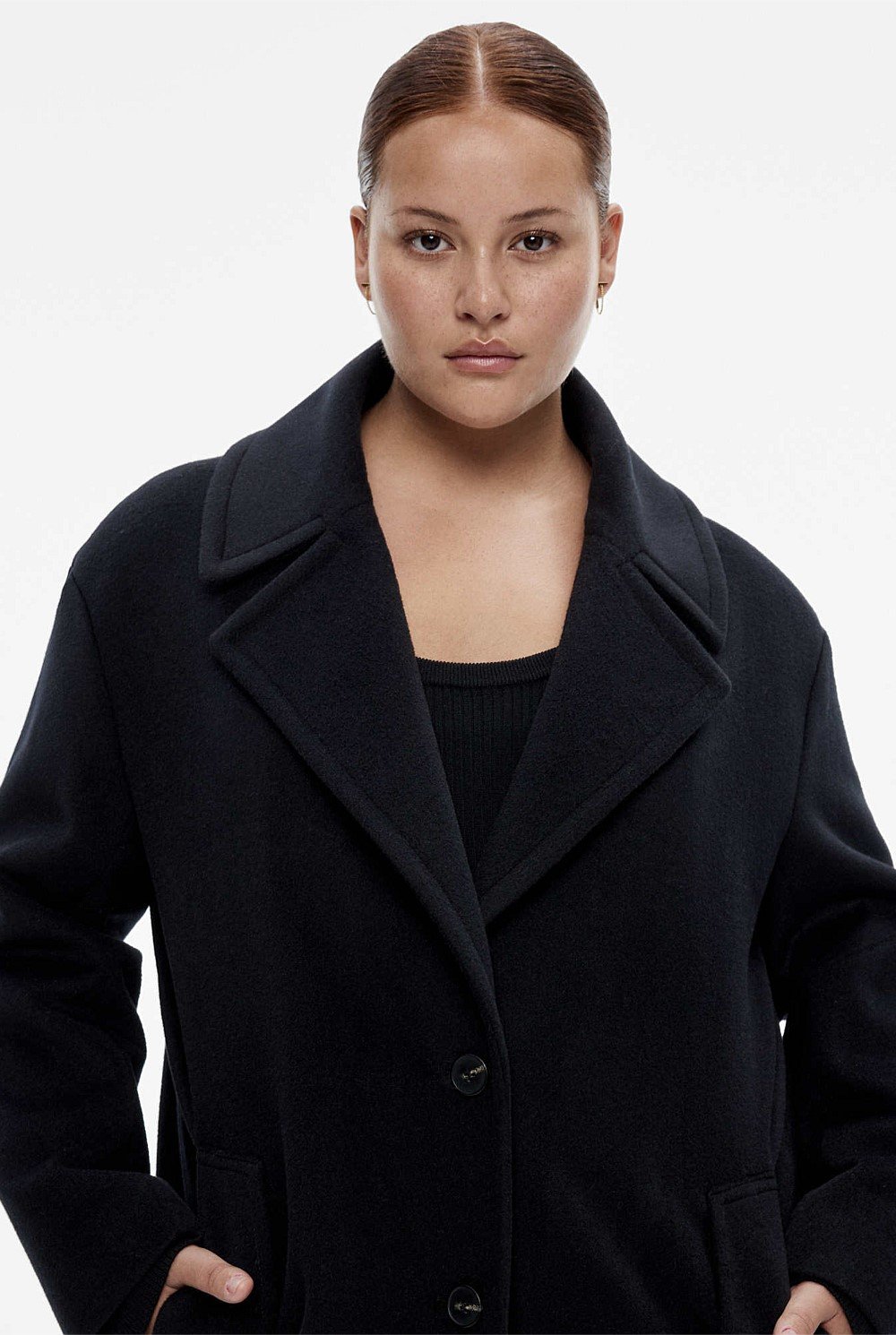 Wool Cashmere Lapel Coat