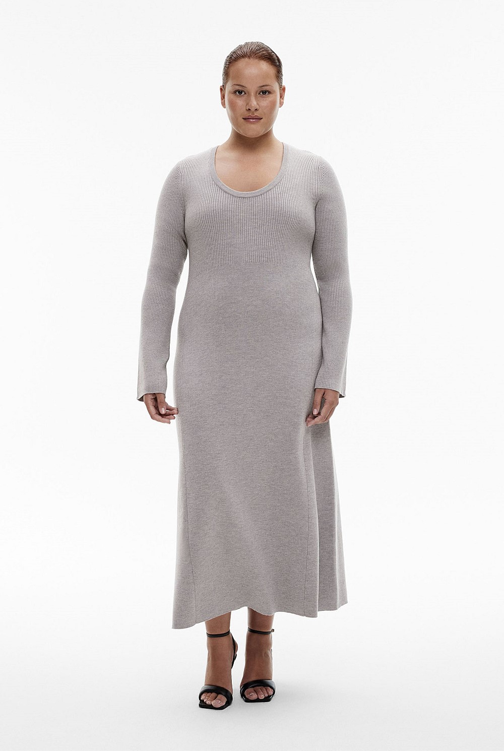 Wool Blend Scoop Knit Dress