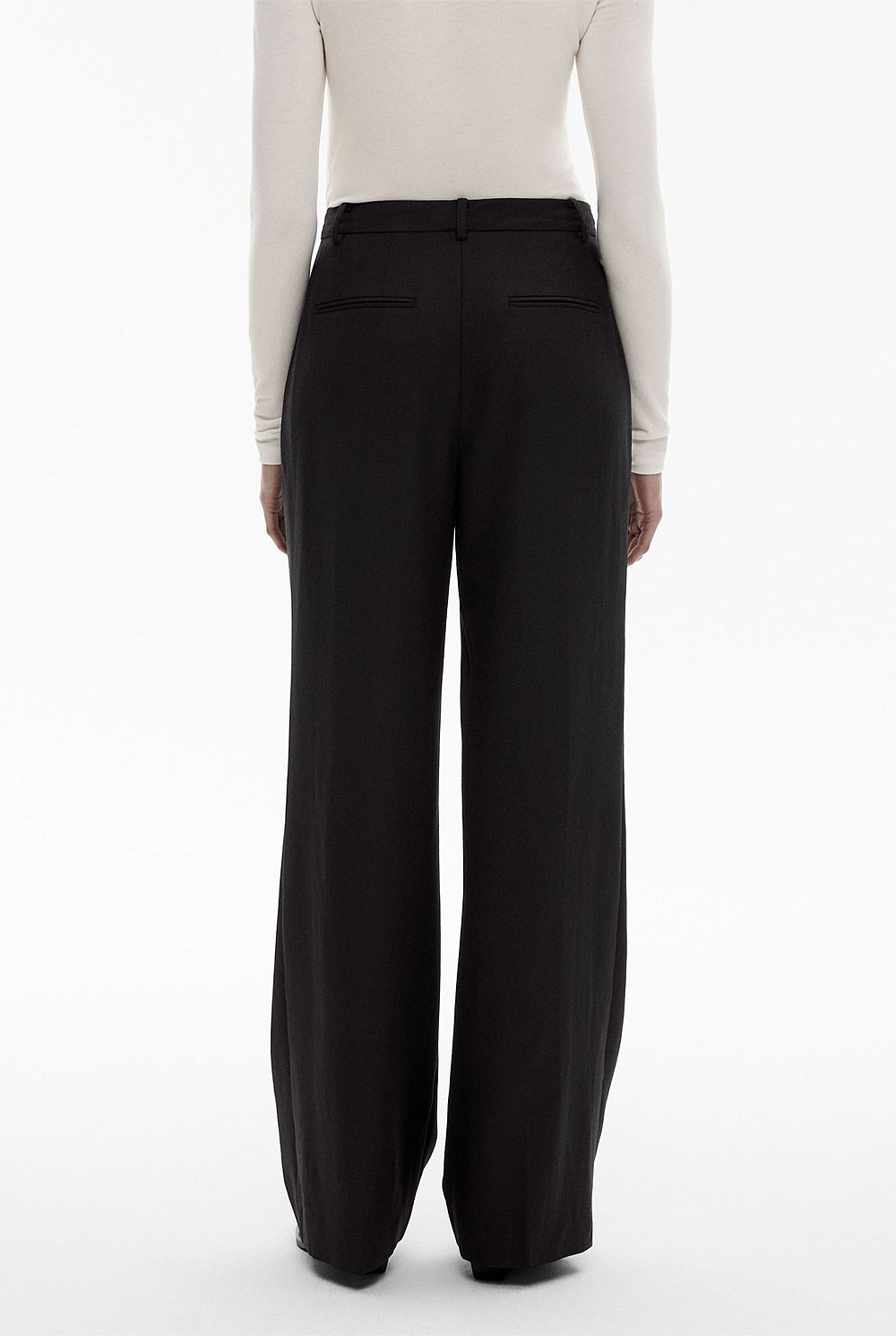 Wool Blend Relaxed Rise Trouser