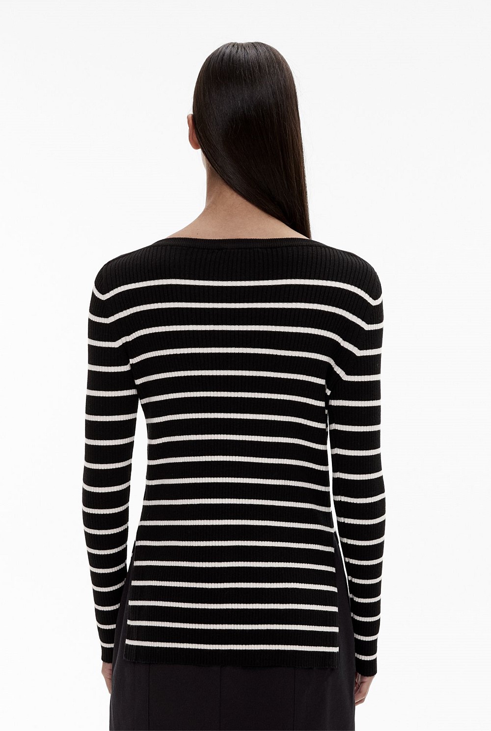 Stripe Boat Neck Knit