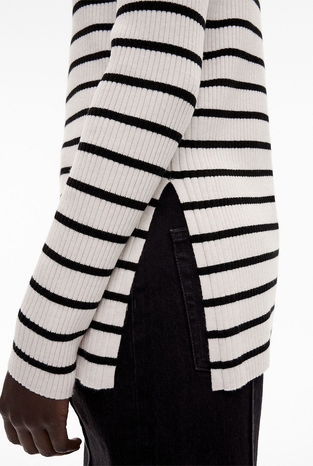 Stripe Boat Neck Knit