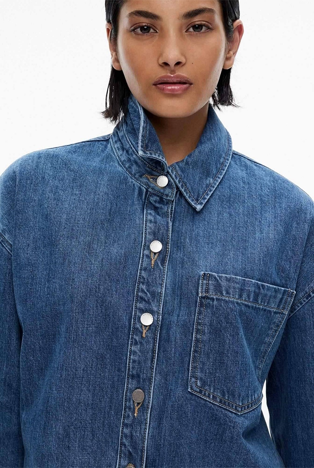 Denim Crop Shacket