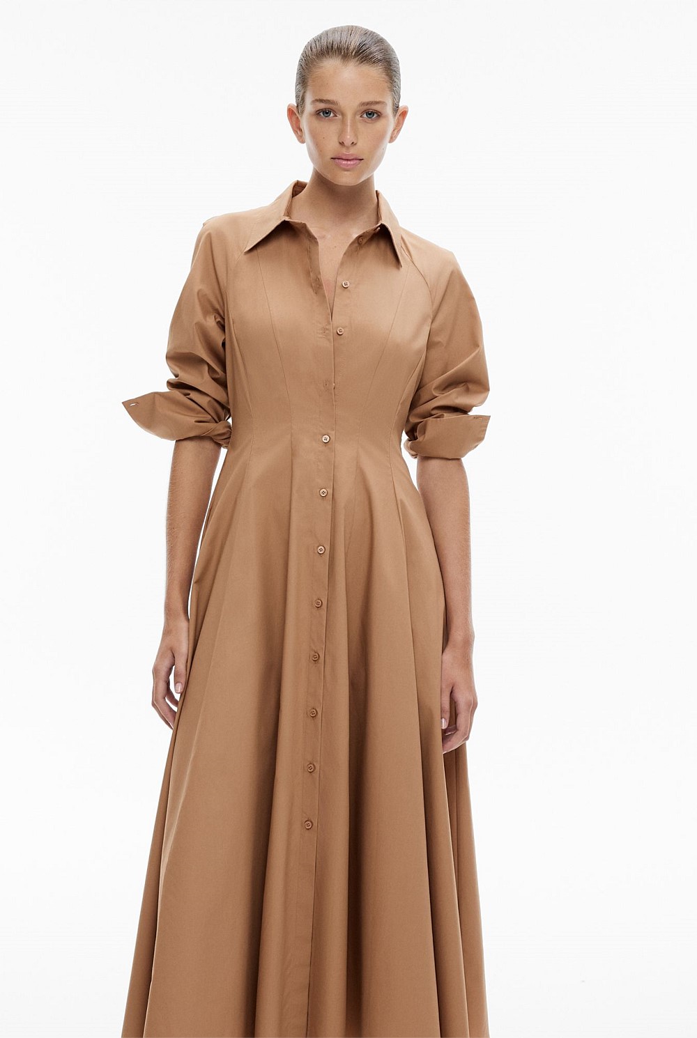 Seam Detail Maxi Shirt Dress