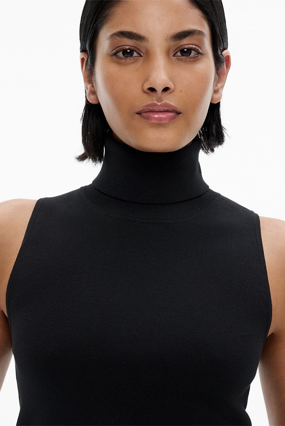 Crop High Neck Knit