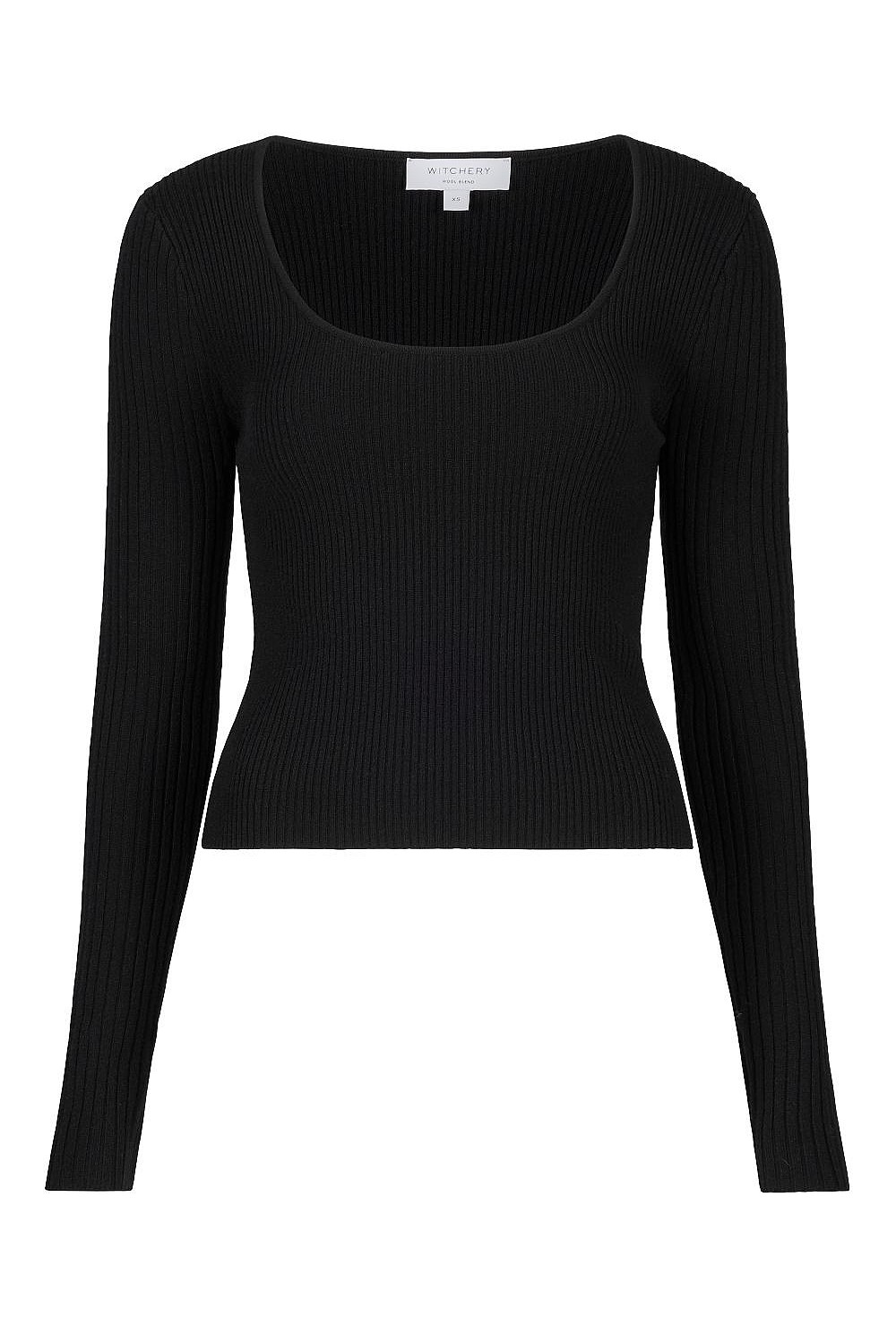 Scoop Neck Long Sleeve Knit