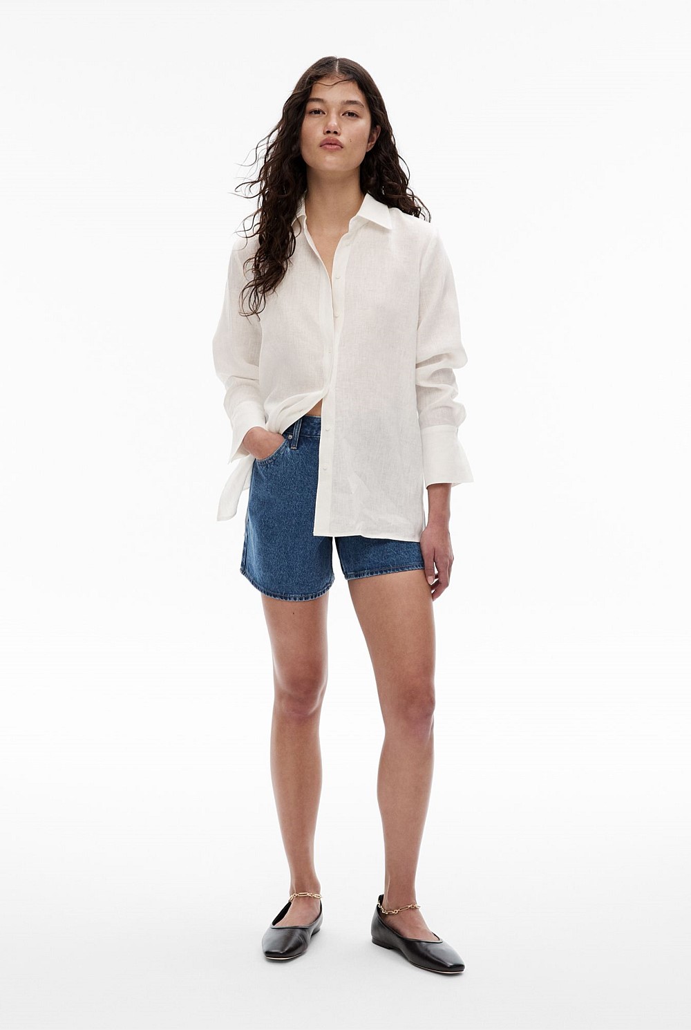 Linen Split Detail Shirt