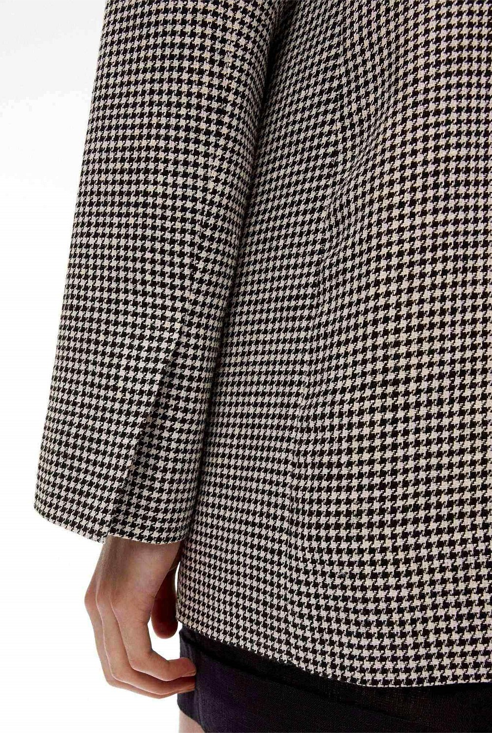 Houndstooth Double-Breasted Blazer