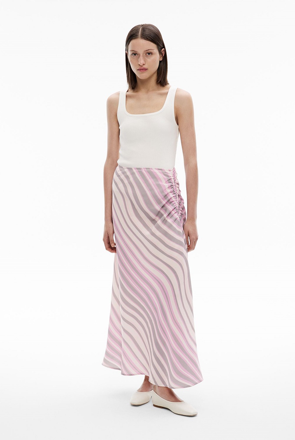 Ruched Midi Skirt