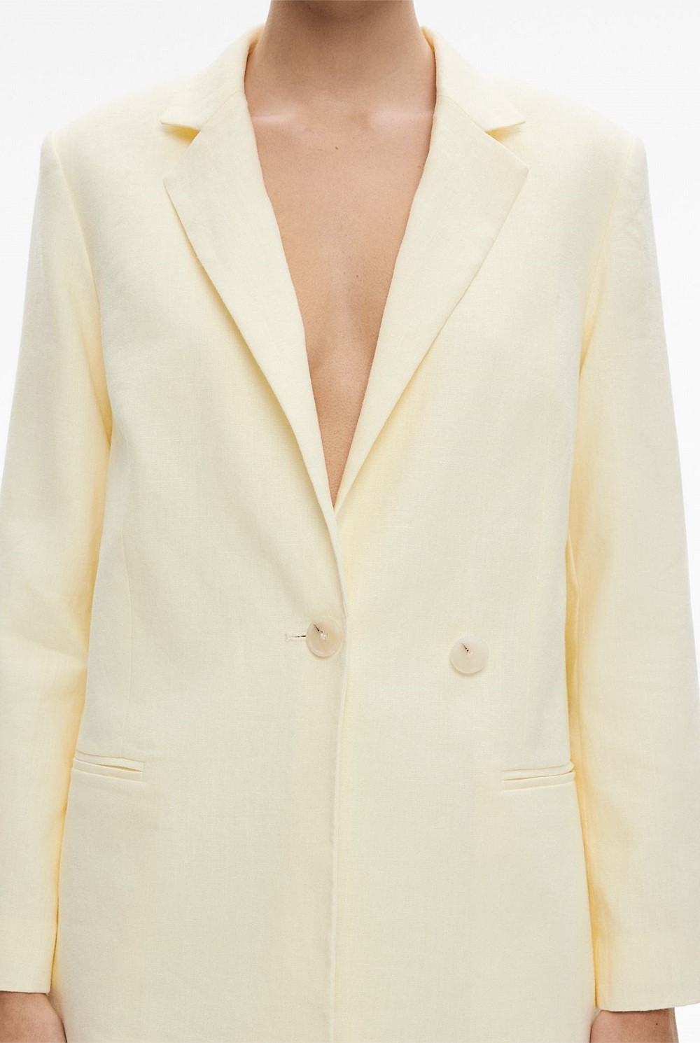 Linen Double-Breasted Blazer