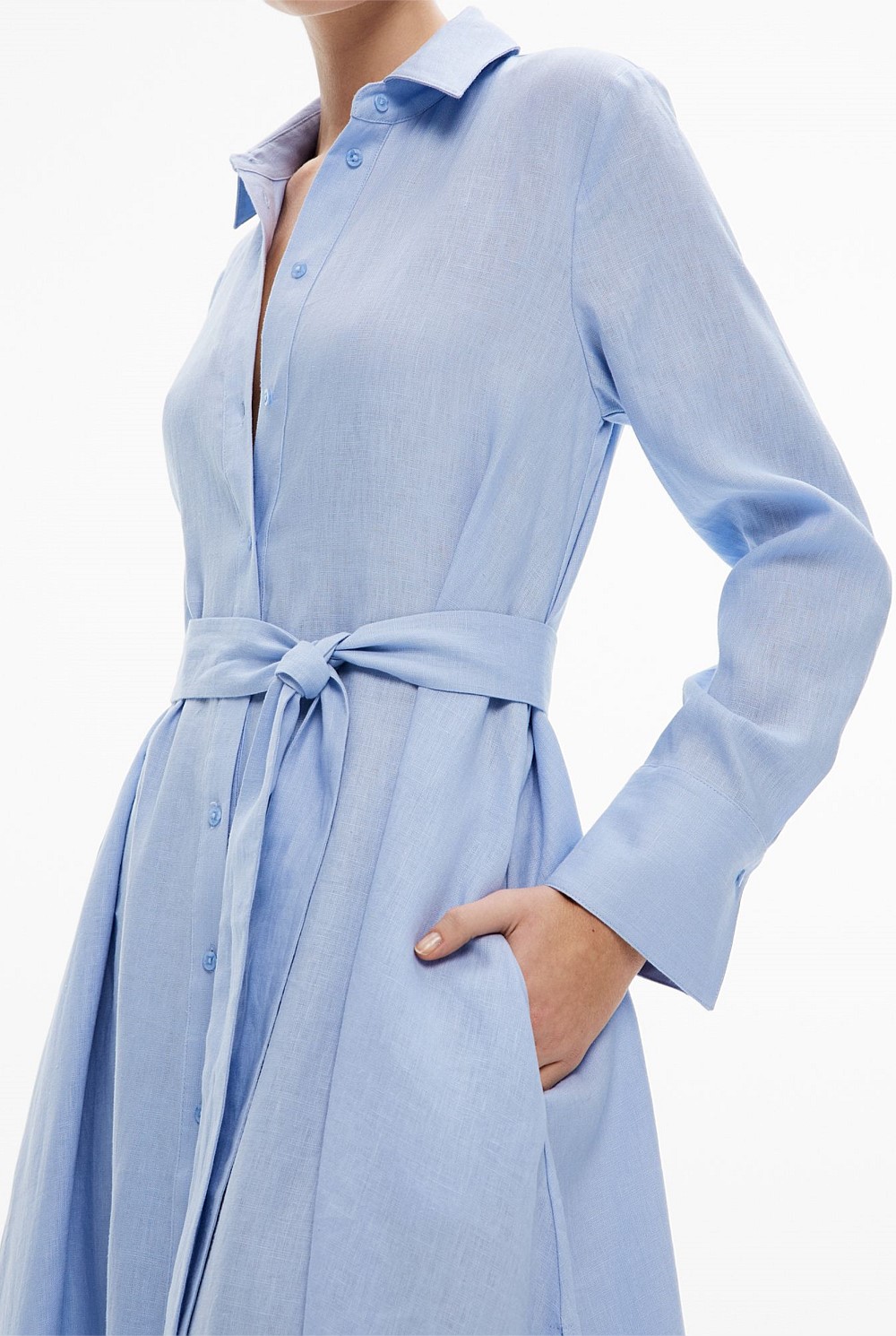 Linen Maxi Shirt Dress