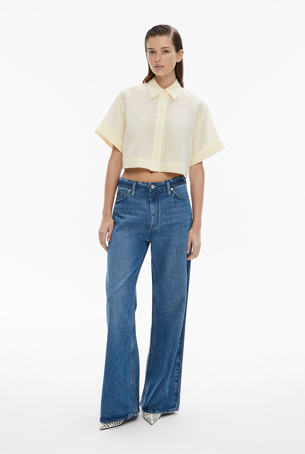 Linen Crop Shirt