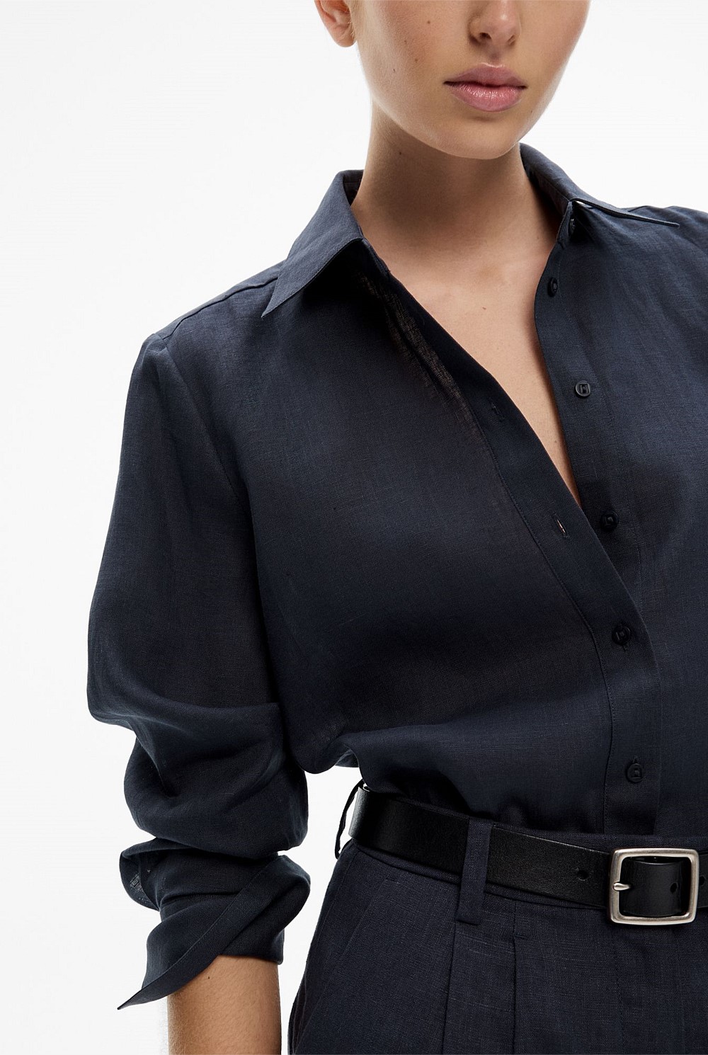 Linen Split Detail Shirt