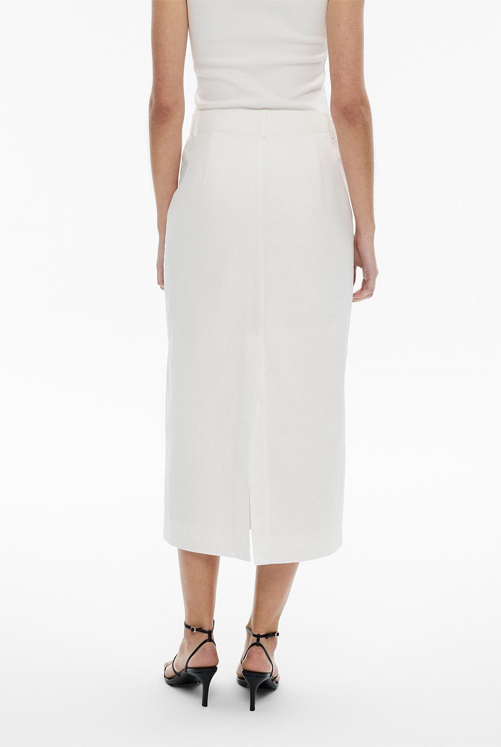 Button Through Midi Skirt