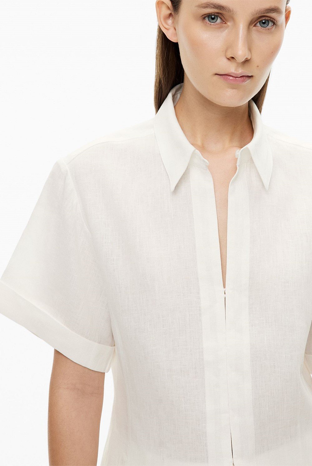 Short Sleeve Seam Detail Shirt