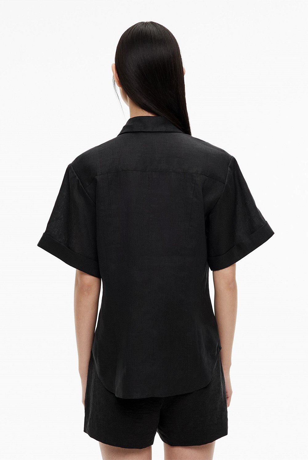 Short Sleeve Seam Detail Shirt