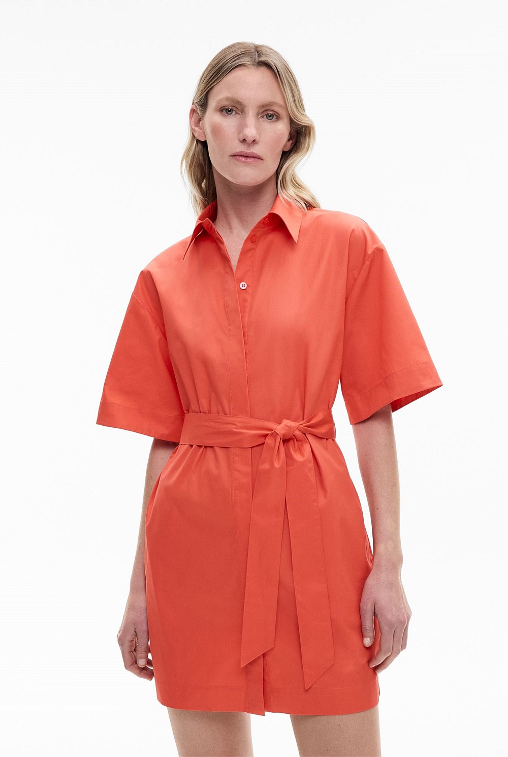 Short Sleeve Mini Shirt Dress