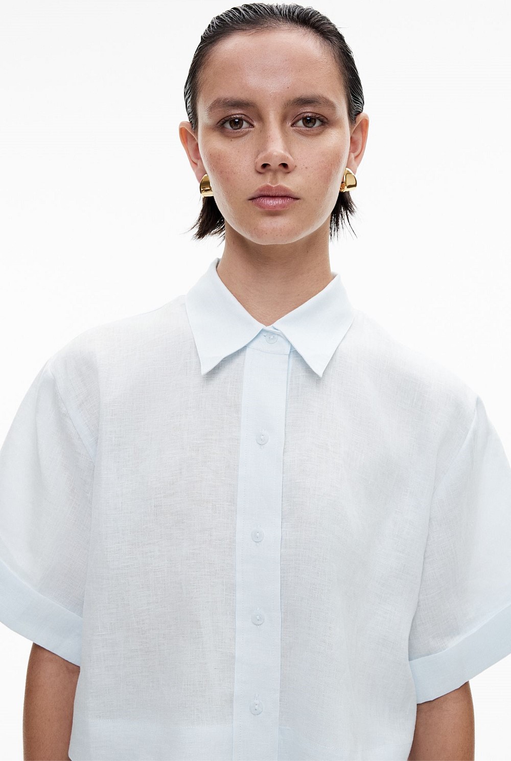 Linen Crop Shirt