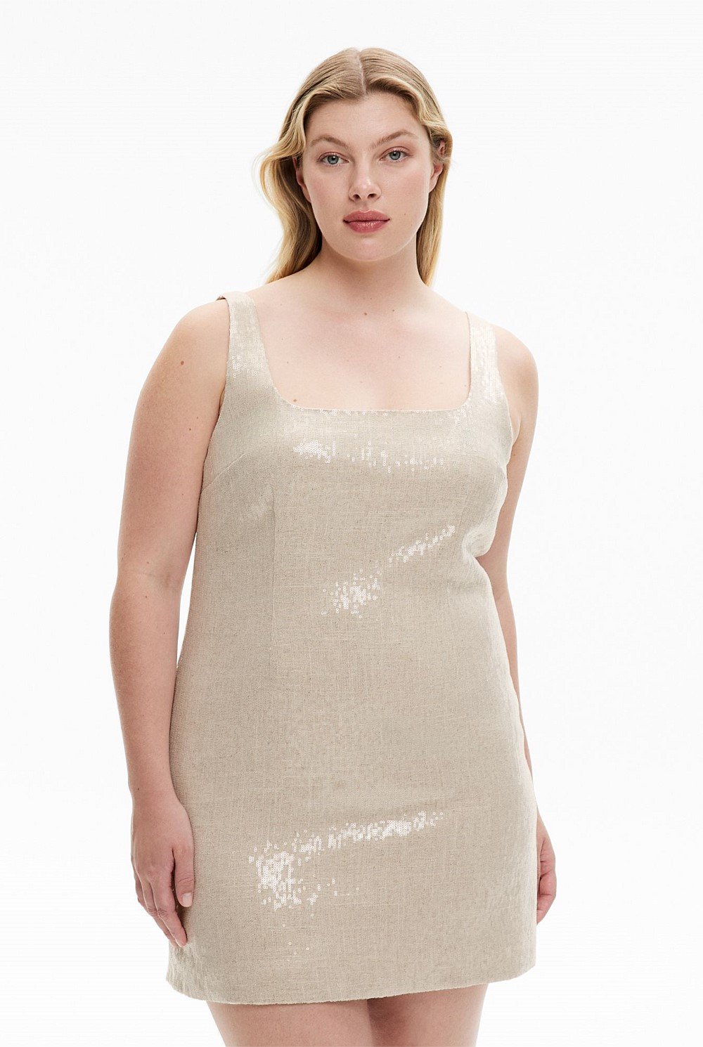 Sequin Linen Dress