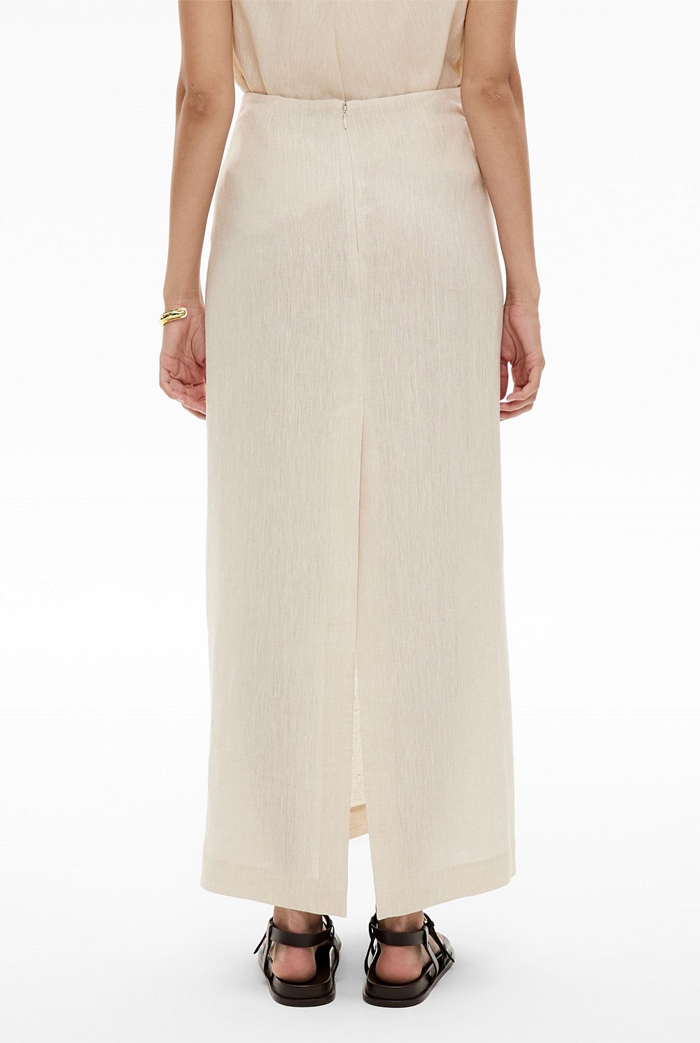 Linen Column Skirt