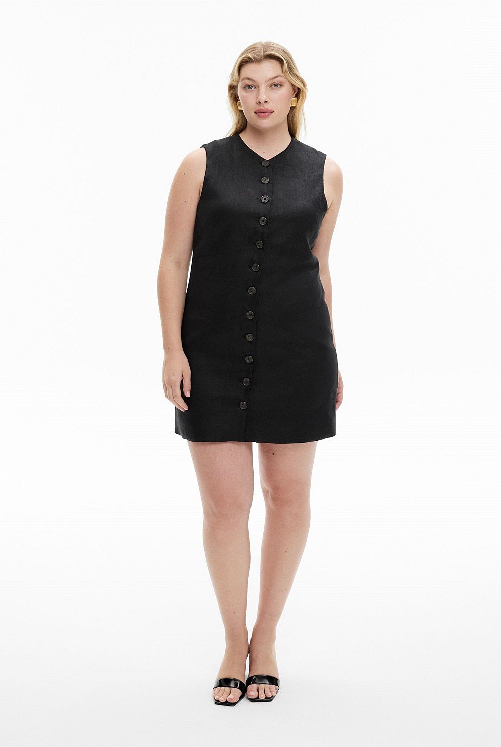 Button Front Mini Dress