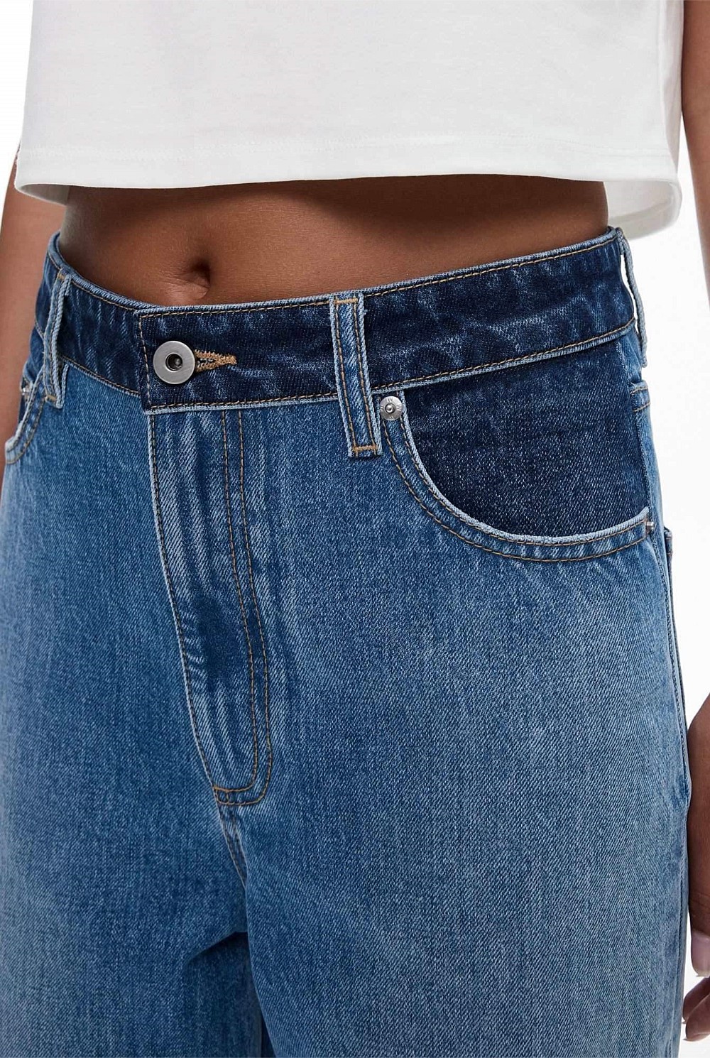 Contrast Waistband Jean