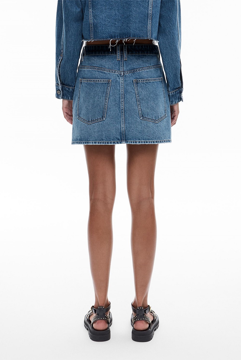 Contrast Denim Skirt