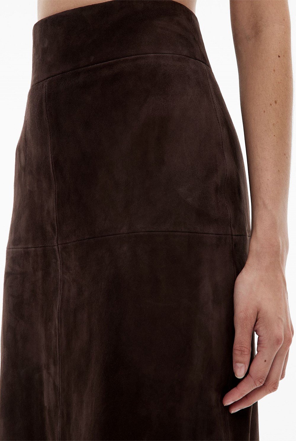 Suede Midi Skirt