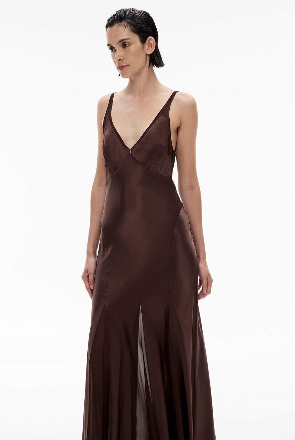 Sheer Insert Maxi Dress